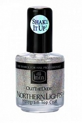 INM Northen Lights Голографическая сушка-закрепитель лака Серебро, 3,5 мл